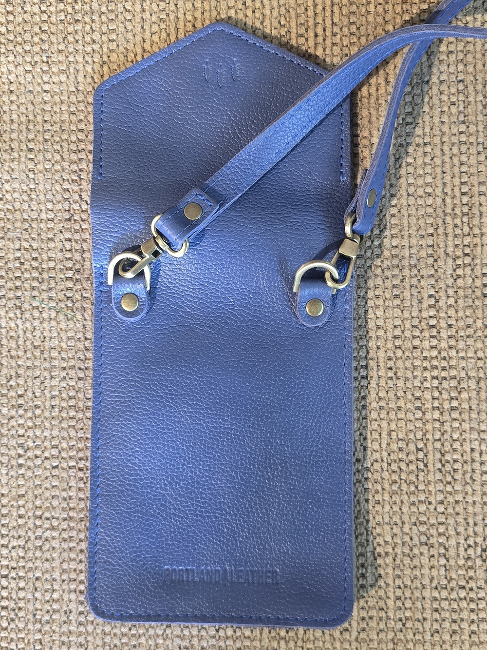 PLG Parker Phone Bag Indigo Blue Leather Crossbody Phone Bag for Women - Picture 4 of 6